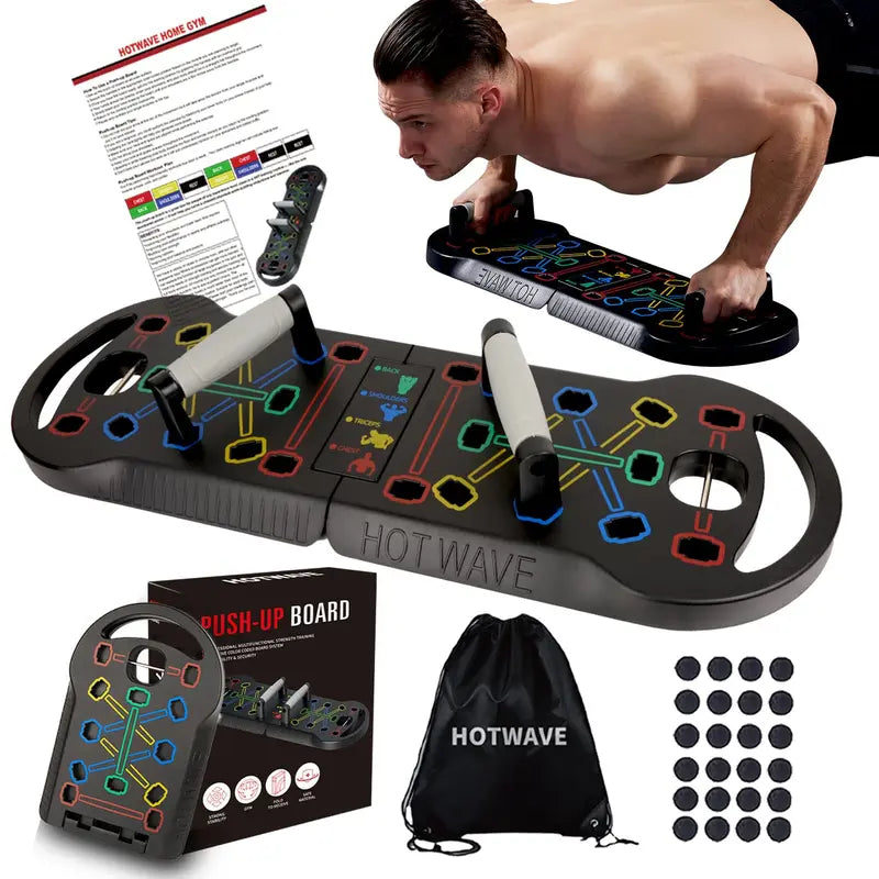 HOTWAVE Pushup Board Color Coded Gains; Stop Guessing Start Pushing ...
