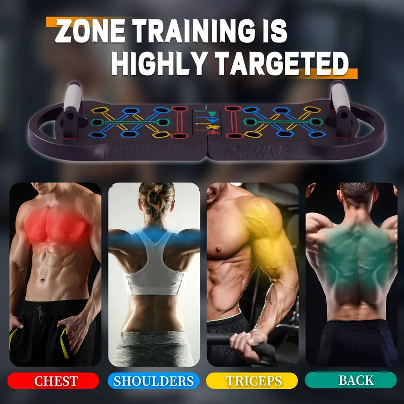 HOTWAVE Pushup Board Color Coded Gains; Stop Guessing Start Pushing ...